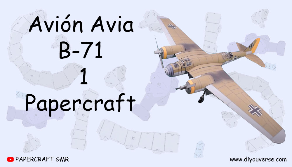 Avión Avia B-71 1 Papercraft