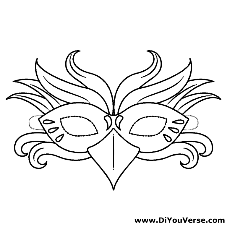 Máscara 12 Para Colorear DIYOUVERSE